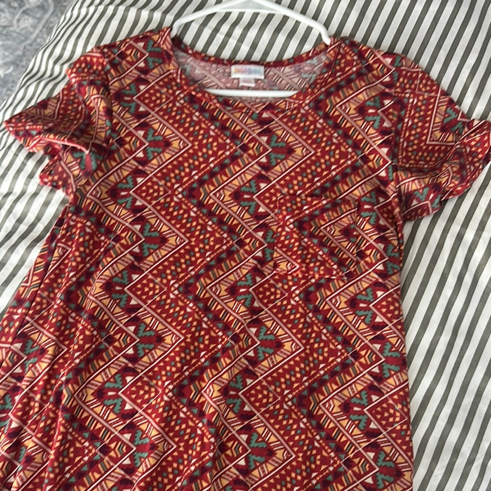 Geometric Red Patterned Women's Top